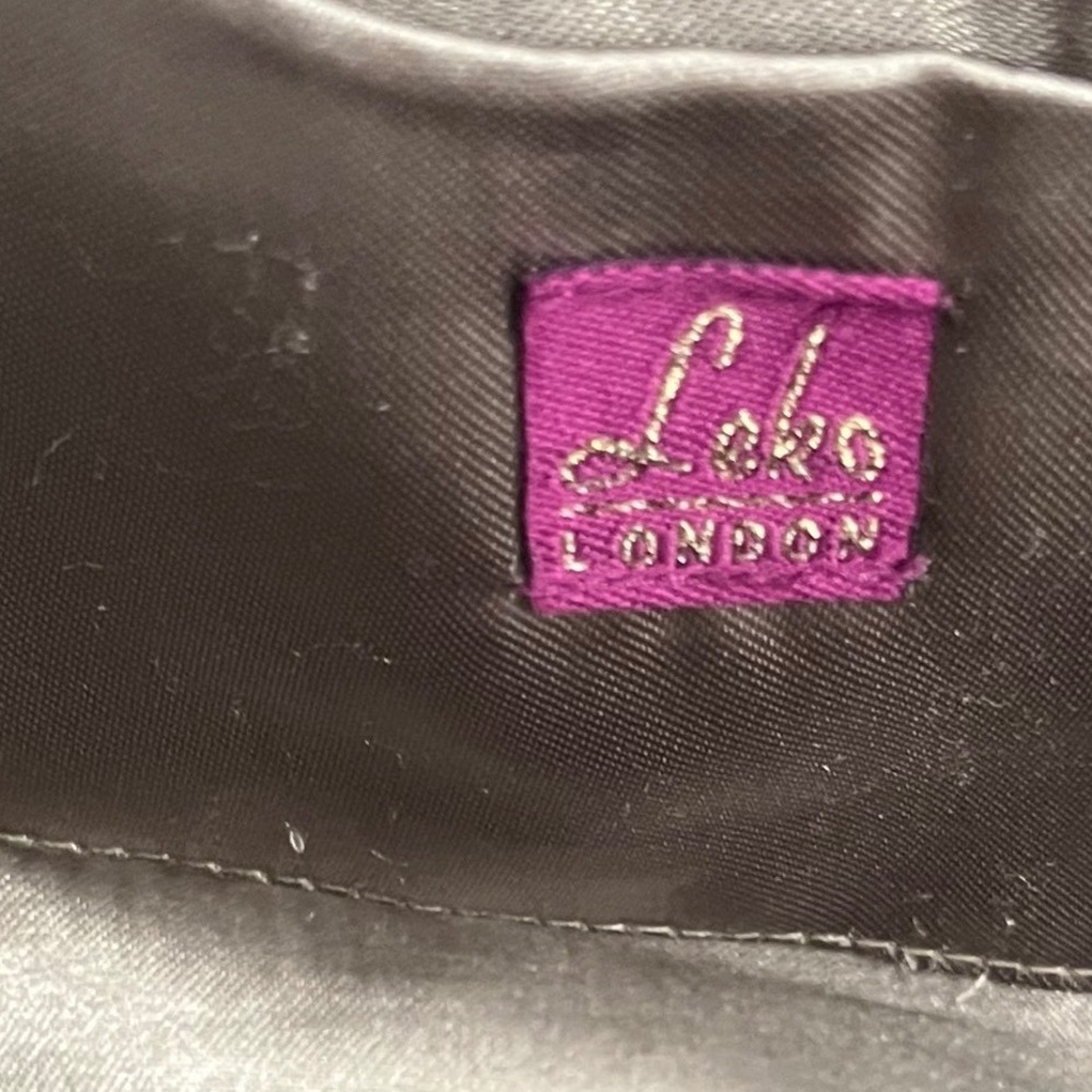 Vtg Leko London Handbag Beaded Embroidered Acrylic Panel Decor Elegant Chain - Picture 4 of 10